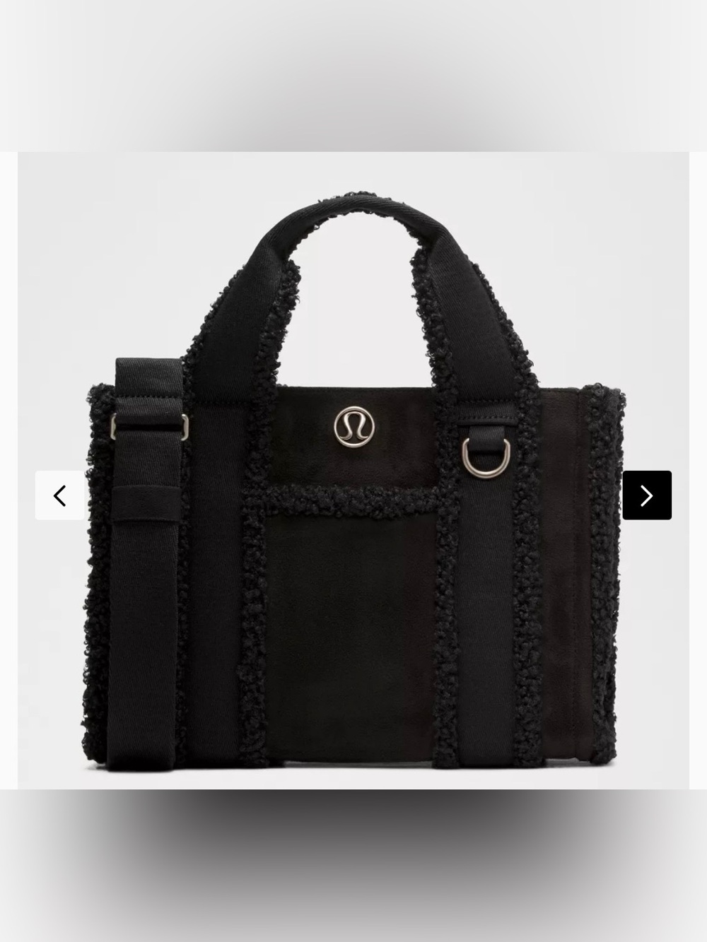 NWT lululemon athletica Black Sherpa Trim Tote